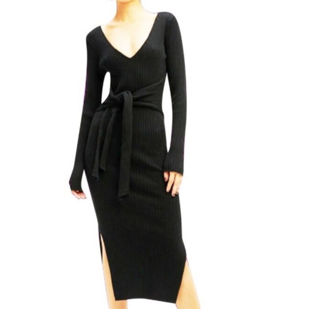Good American Black Long Sleeve Dress